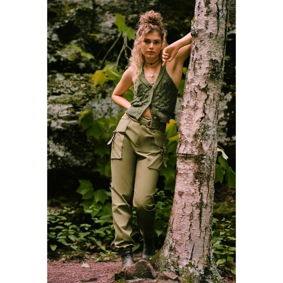 Anthropologie Magali Pascal Belted Taper Pants - Picture 1 of 11